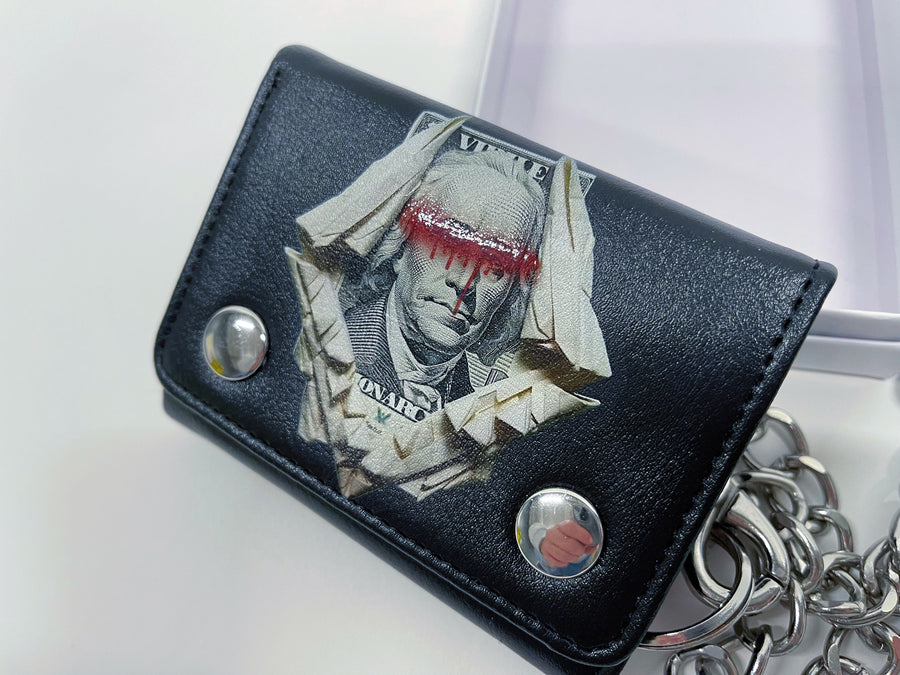 Blood Money Leather Chain Wallet