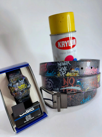 VM Graffiti Leather Belt