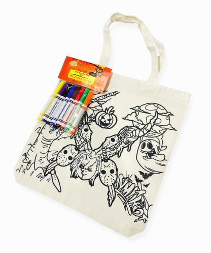 Free Tote Bag Coloring Kit When You Add A VM X Horror Shirt To Your Cart