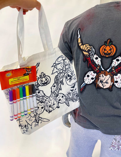 Free Tote Bag Coloring Kit When You Add A VM X Horror Shirt To Your Cart