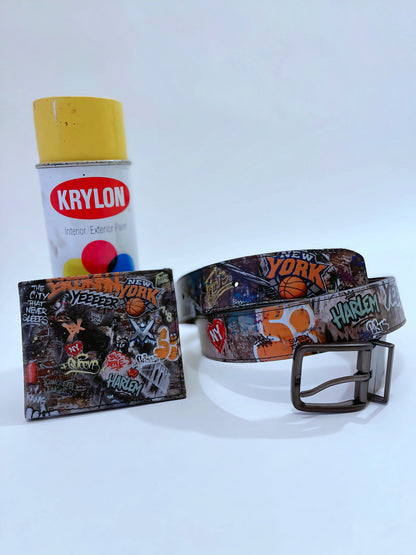 VM NYC Graffiti Leather Belt