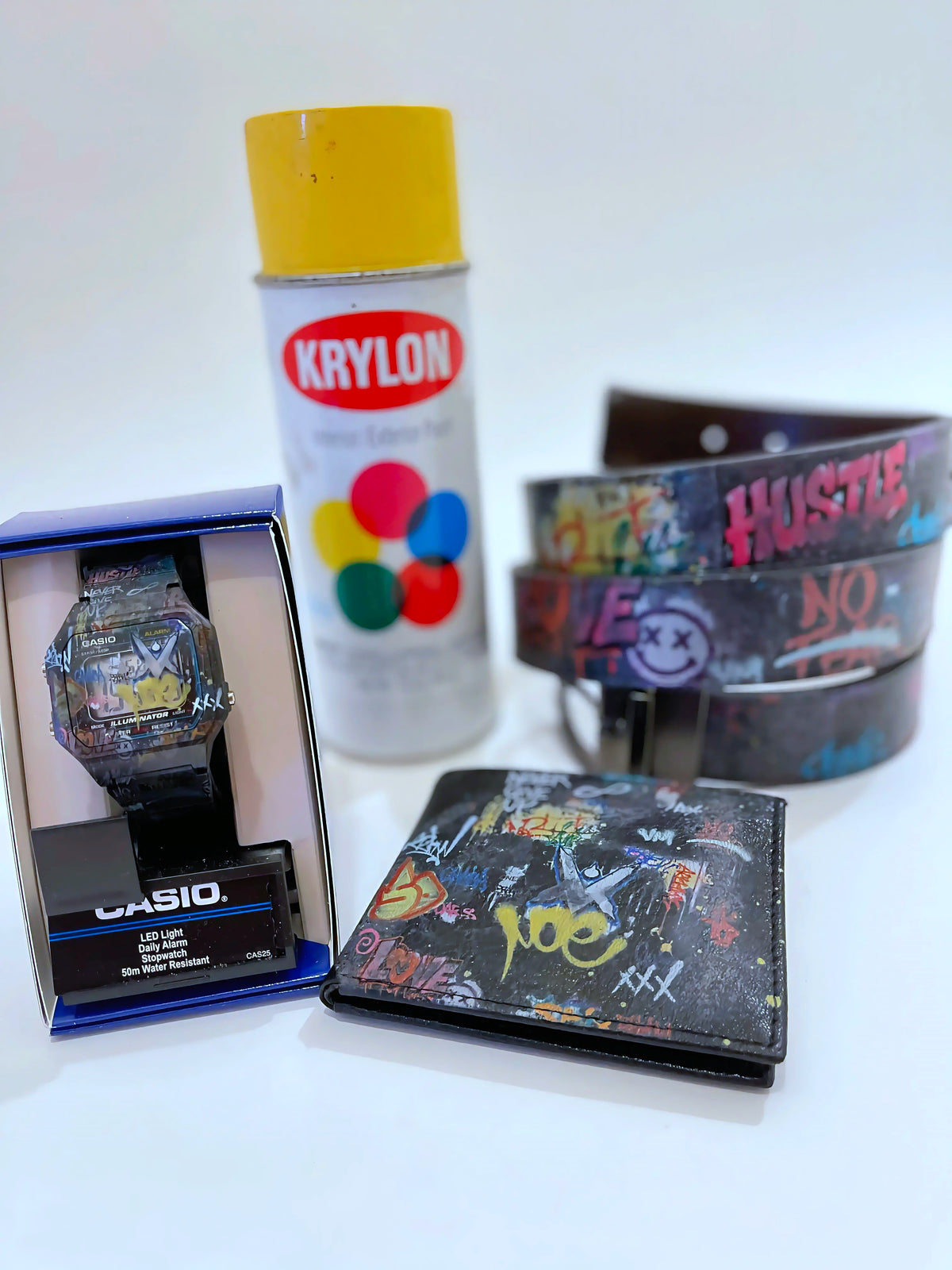 Graffiti Belt & Graffiti Watch Customized Casio By VM The Essentials Pack (Bonus Wallet)