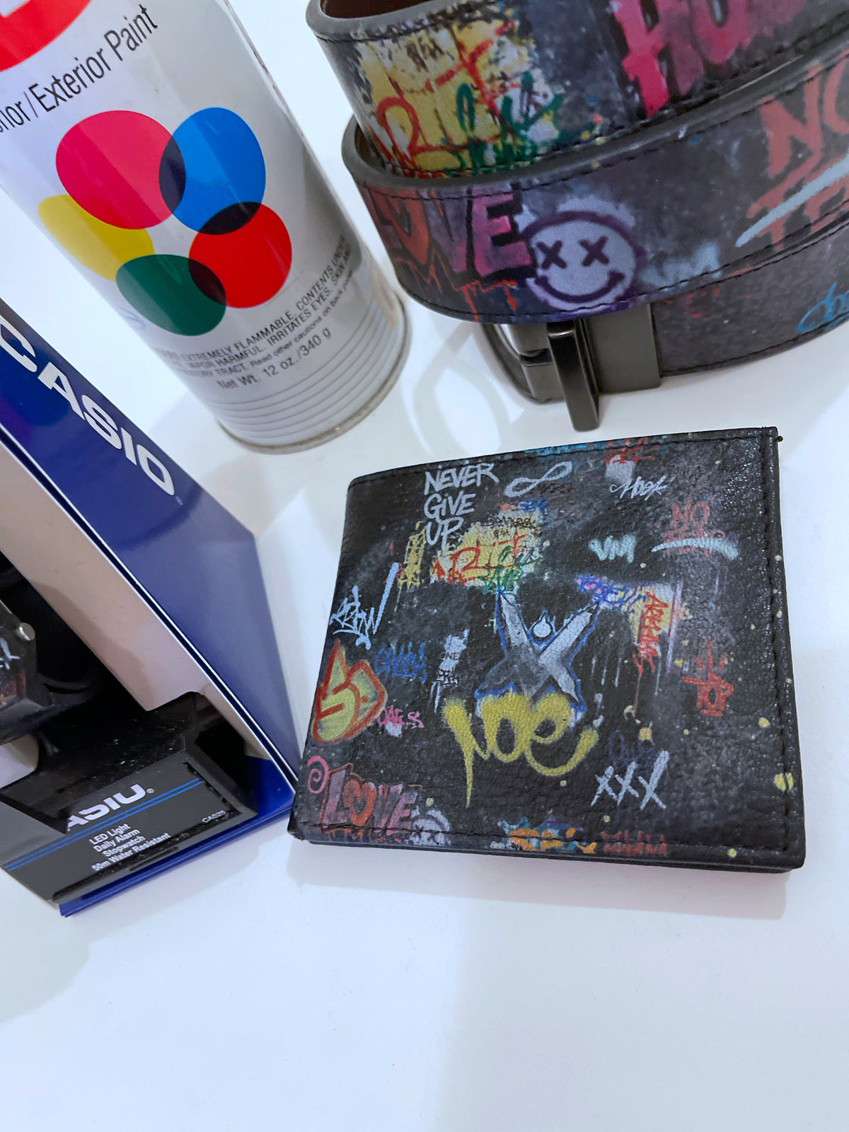 Graffiti Belt & Graffiti Watch Customized Casio By VM The Essentials Pack (Bonus Wallet)